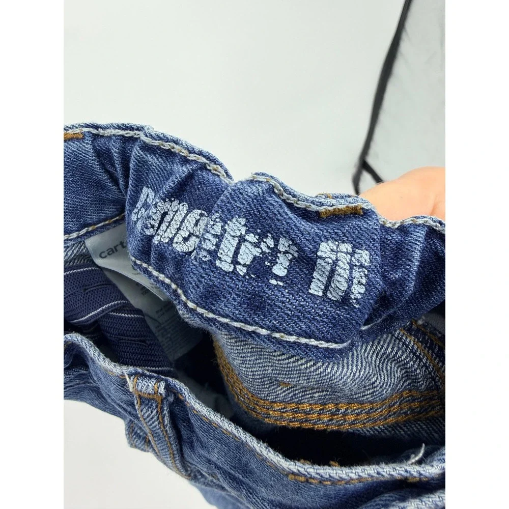 Carters Toddler Boys Blue Carpenter Jeans Medium Wash Adjustable Waist 4T